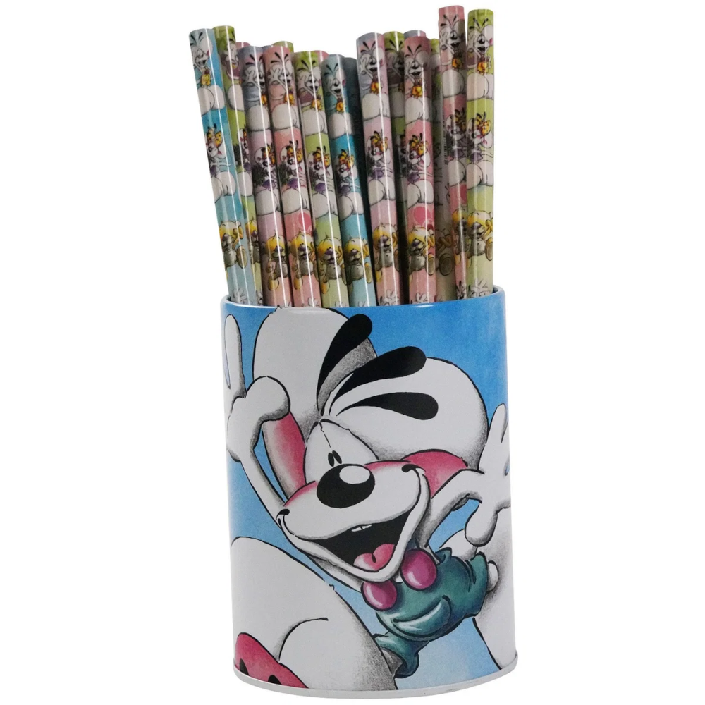 Diddl Bleistift-Set – 24 Stifte mit Motiven & Stiftehalter