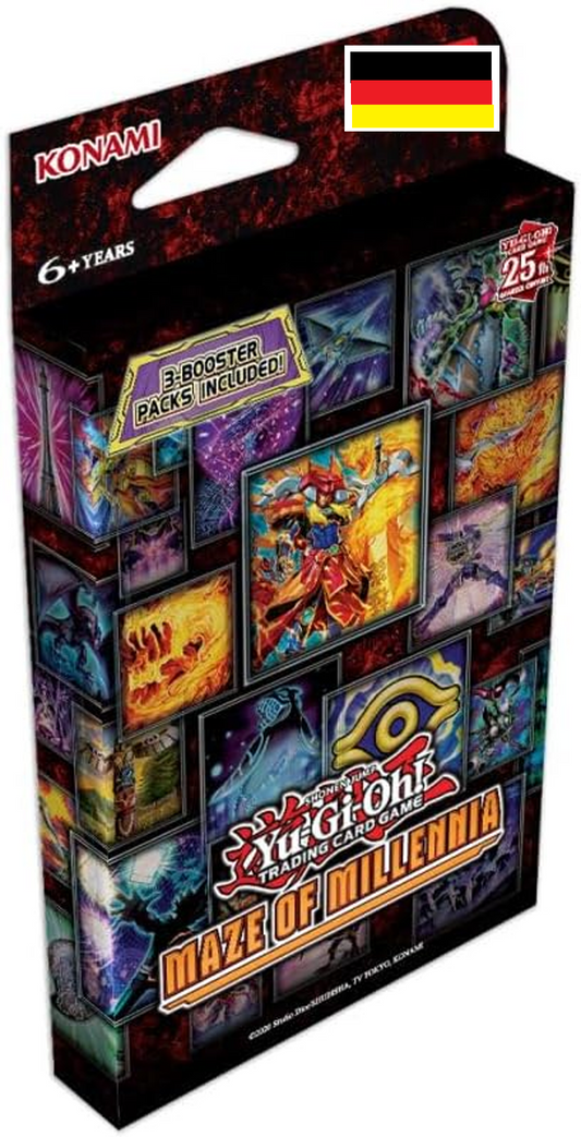 Yu-Gi-Oh - 25th Anniversary Maze of Millenia Tuckbox - 3 Booster Packs der 1. Auflage in deutscher Sprache - Peer Online Shop