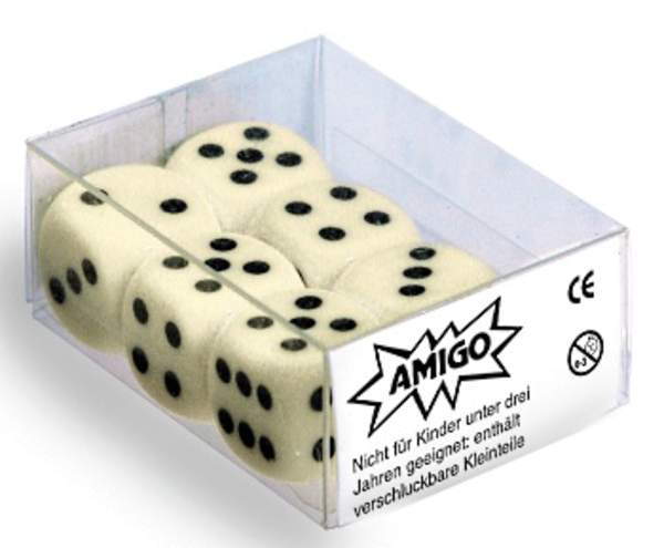AMIGO Würfel 6er-Set 16 mm – Farbe zufällig ausgewählt