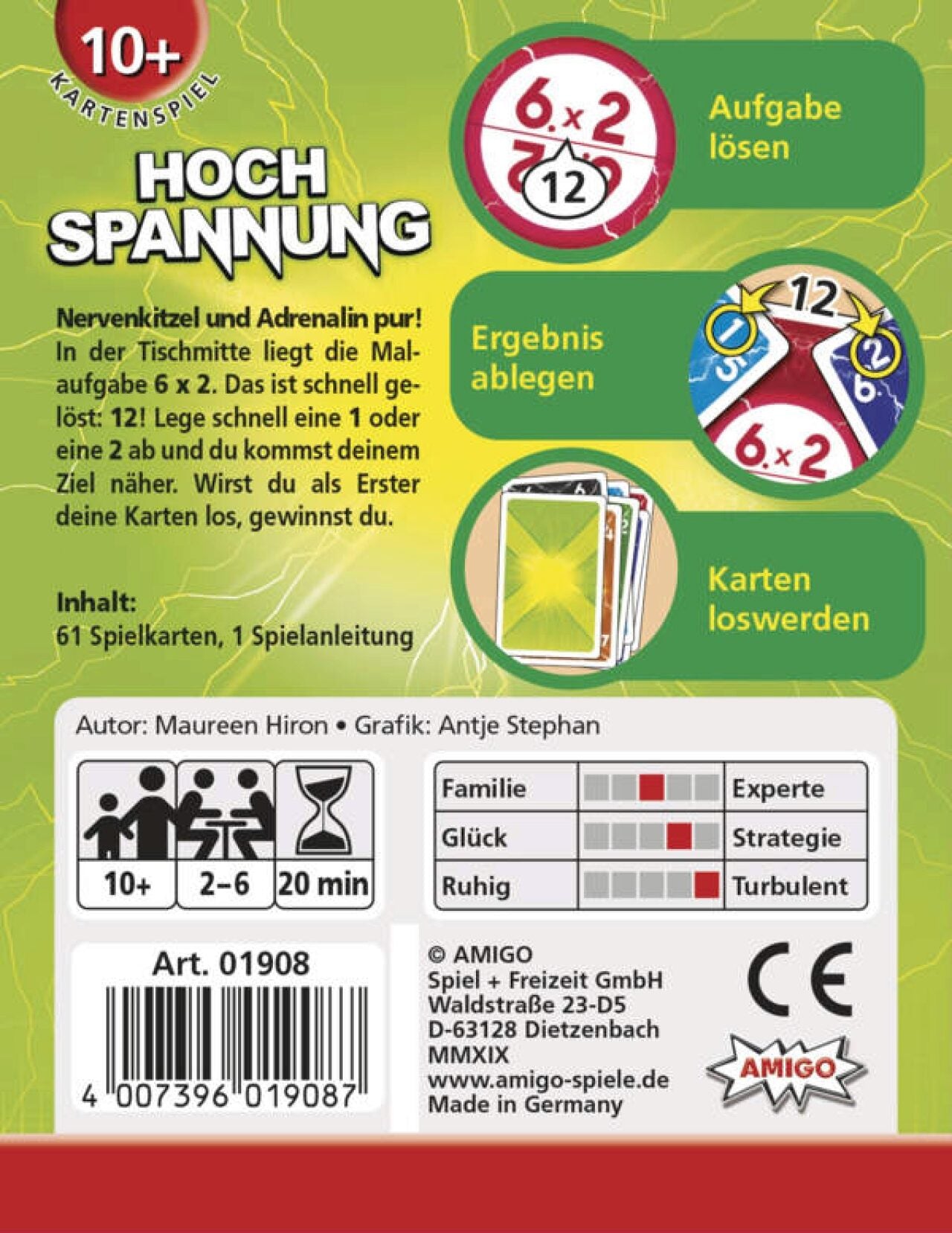 AMIGO Hochspannung – Kartenspiel Reaktion & Einmaleins