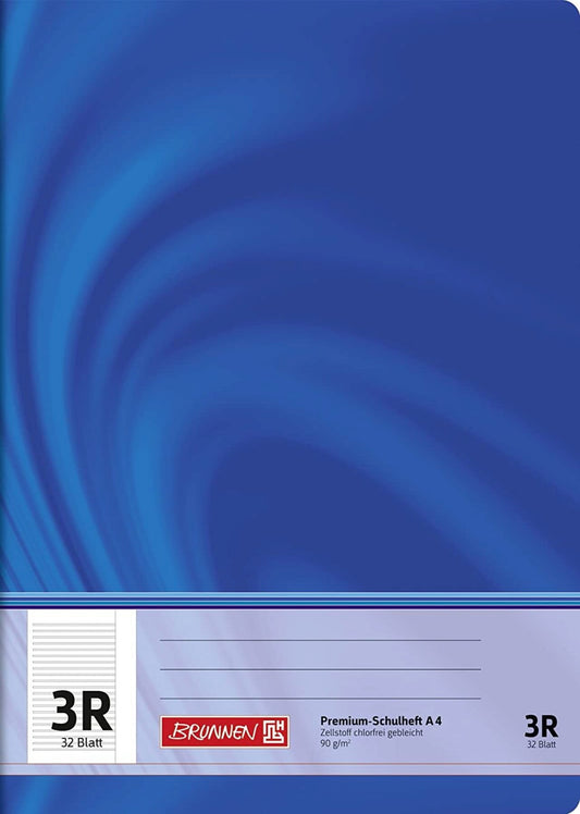 BRUNNEN Vivendi Schulheft A4 - Premium Qualität für Schule & Studium (Lin. 3R, 32 Blatt)