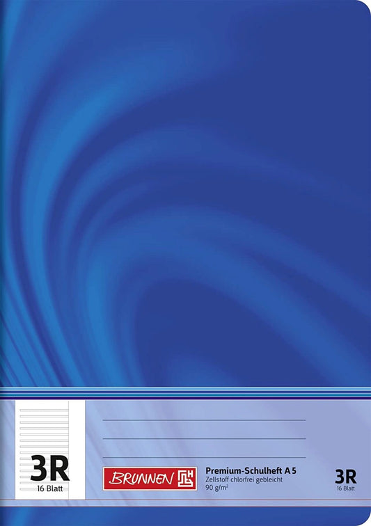 BRUNNEN Vivendi Schulheft A5 - Premium Qualität für Schule & Studium (Lin. 3R, 16 Blatt)