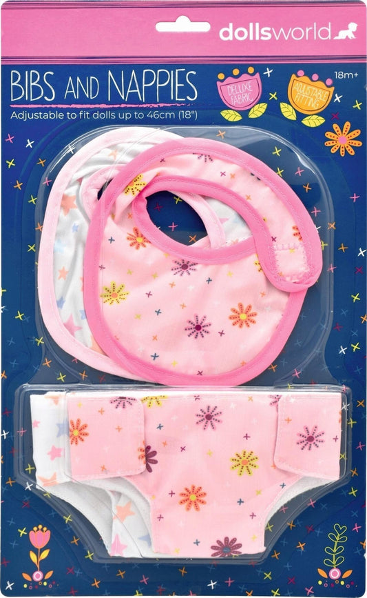 Dolls World Stoff-Lätzchen & Windeln