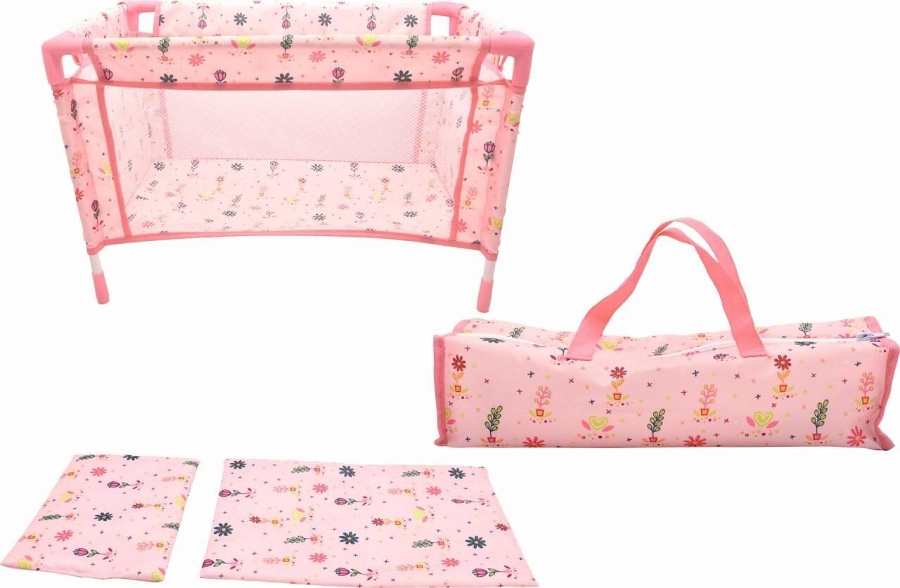 Dollsworld Reisebett - Tragbares Puppenbett für unterwegs