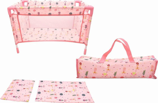 Dollsworld Reisebett - Tragbares Puppenbett für unterwegs