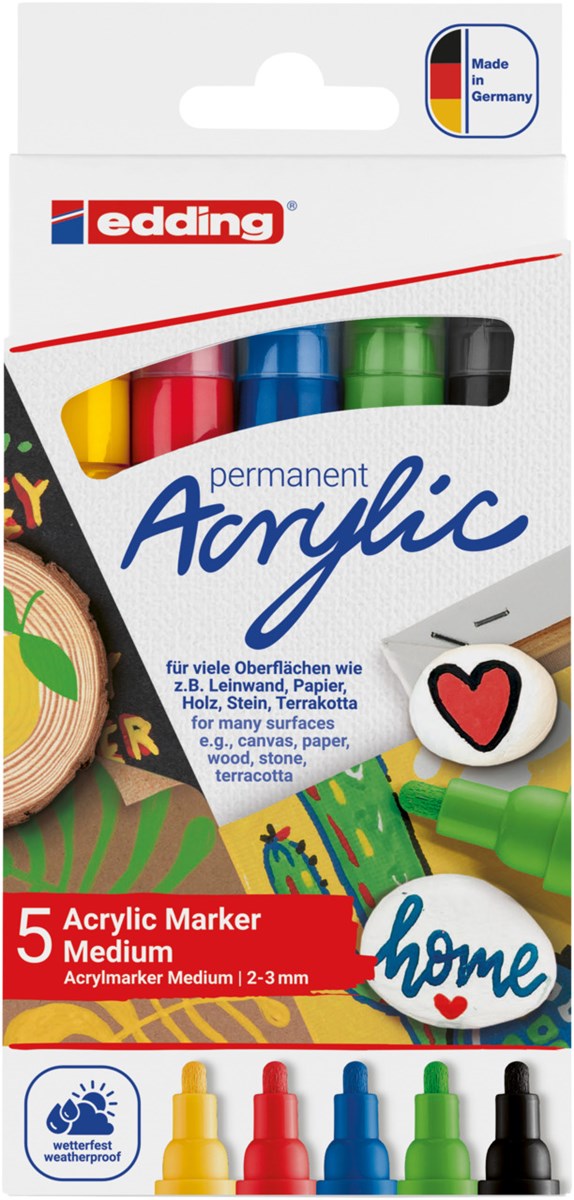 edding 5100 Acrylmarker medium Basic 5er-Set