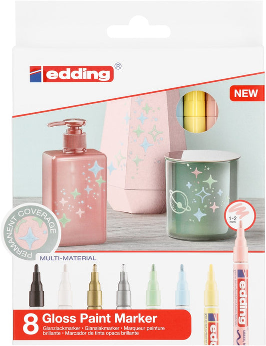 edding 751 Lackmarker Pastell 8er-Set – Glanzlack