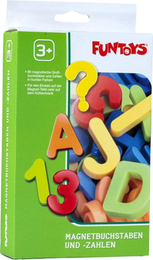 FUNTOYS Magnetbuchstaben & Zahlen Set - 80 bunte Lernmagnete