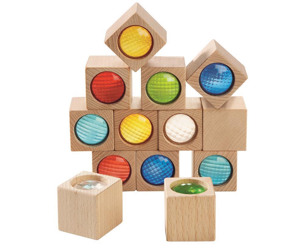 HABA Kristall Spielbausteine - Bunte Holzbausteine mit Prismen