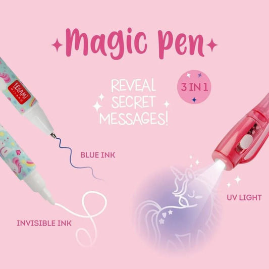 LEGAMI Magic Pen Einhorn – Stift mit unsichtbarer Tinte & UV-Licht