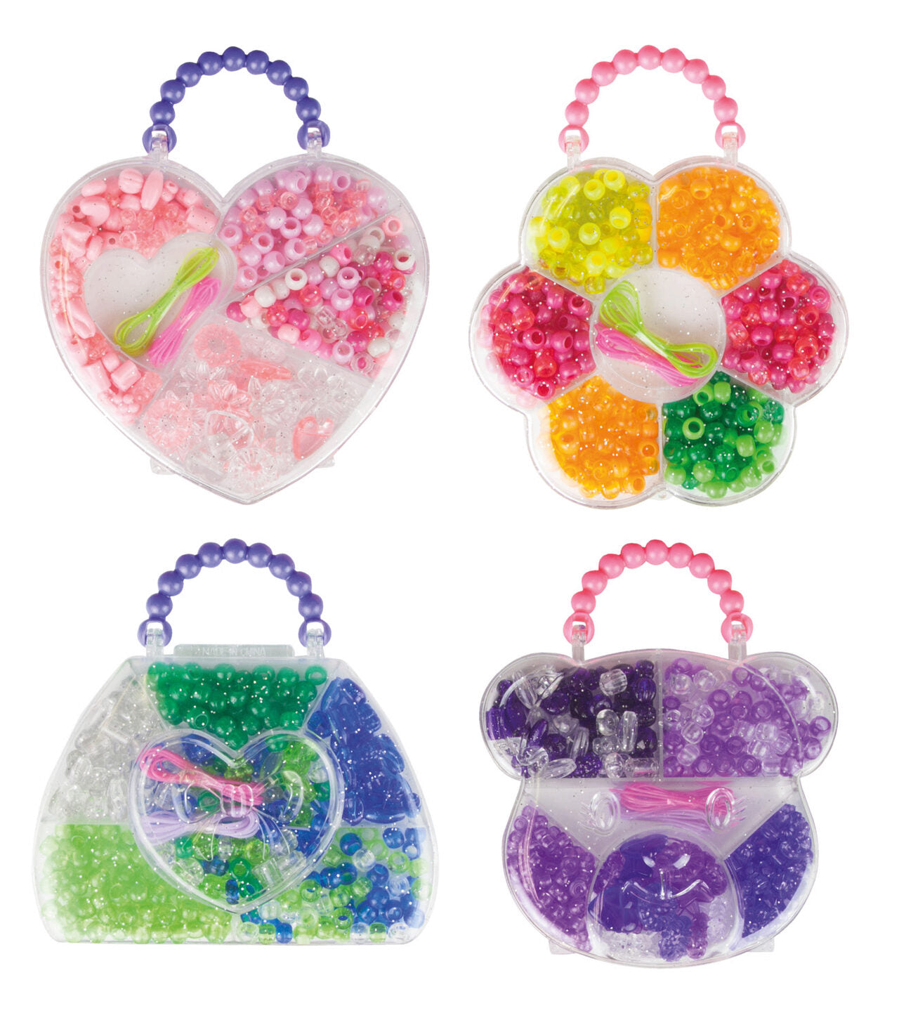 LENA Fädelperlen Tasche - Bunte Perlen zum Basteln (sortiert)