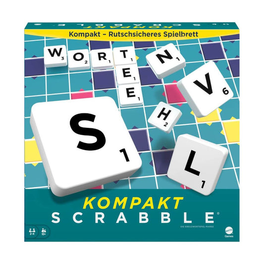 MATTEL Scrabble Kompakt - Wortspiel Brettspiel für unterwegs