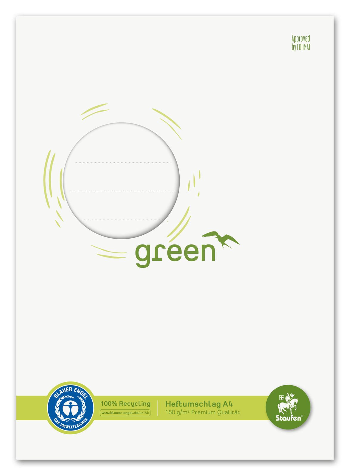 Staufen Bio Heftumschlag DIN A4 21,2 x 29,8 cm - Recyclingpapier weiß