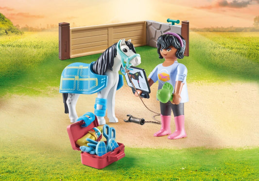 PLAYMOBIL 71497 Pferdetherapeutin mit Pony & Zubehör