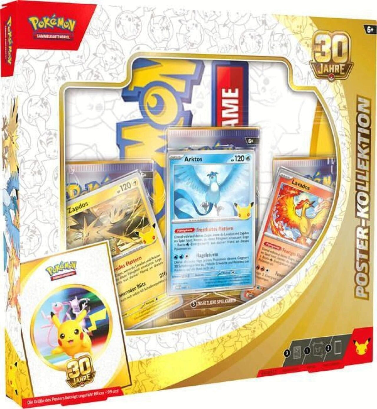 Pokémon 30 Jahre Poster-Kollektion mit 3 Boosterpacks