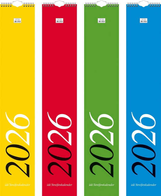 BRUNNEN Streifenkalender 2026 mit Datumsschieber - 12 x 66 cm
