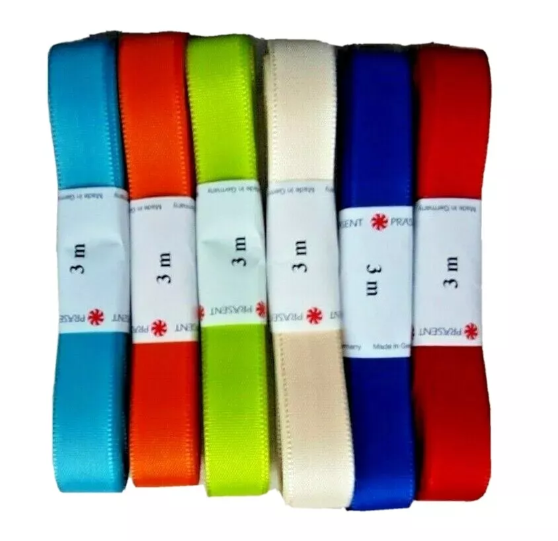 Satinband Strängchen Europa mehrfarbig 15mm x 3m - 1 Stück