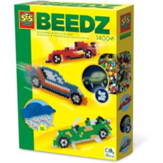 SES Creative Bügelperlen Auto nachtleuchtend - Kreativset mit Glow-Effekt