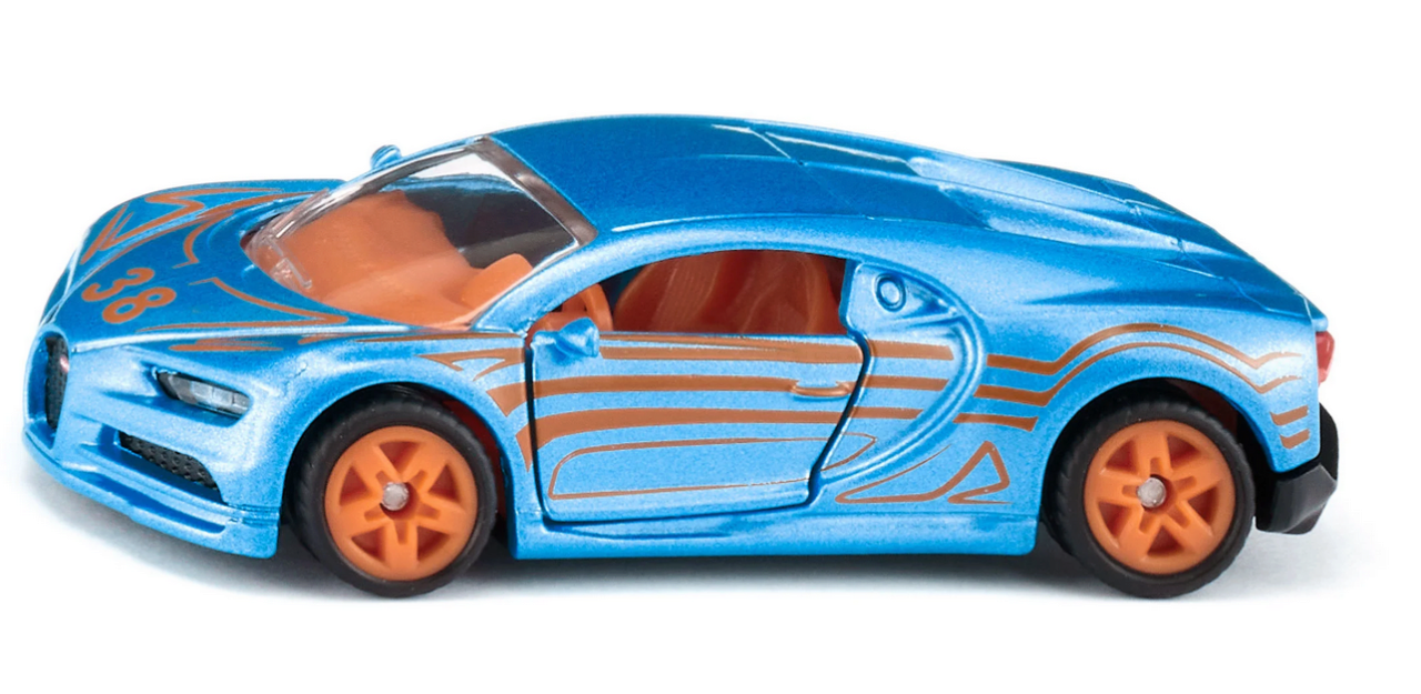 siku Bugatti Chiron Sportwagen - Detailgetreues Sammlermodell mit öffnenden Türen