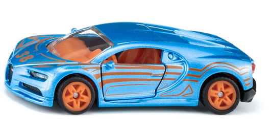 siku Bugatti Chiron Sportwagen - Detailgetreues Sammlermodell mit öffnenden Türen