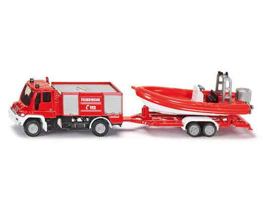 siku Unimog Feuerwehr mit Boot 1:87