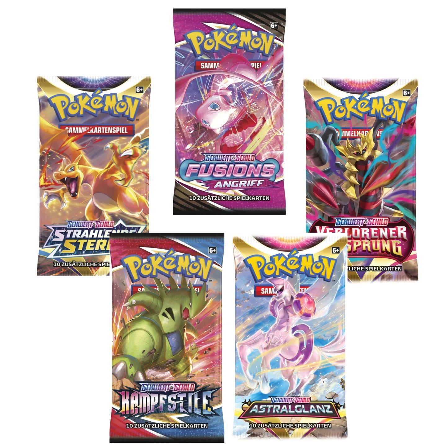 Pokémon Sammelkartenspiel - 5 x Booster Packung (gemischt & zufällig sortiert) DEUTSCH