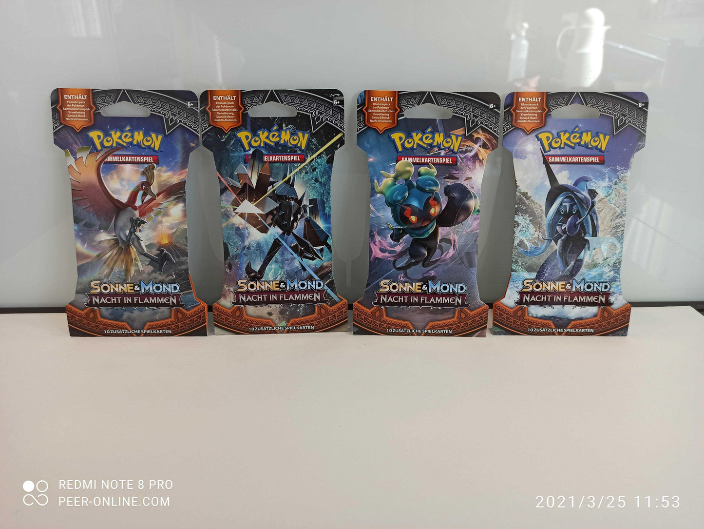 Pokemon TCG- 1x zufälliges Sleeved Booster -Sonne & Mond - Nacht in Flammen - Peer Online Shop