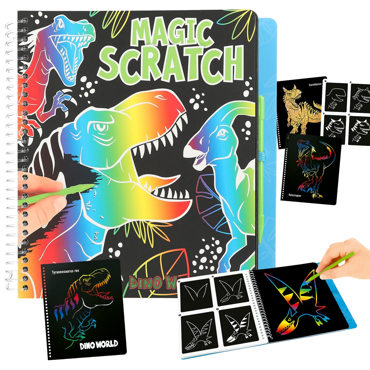 Dino World Magic Scratch Book - 20 Blätter Kratz-Spaß