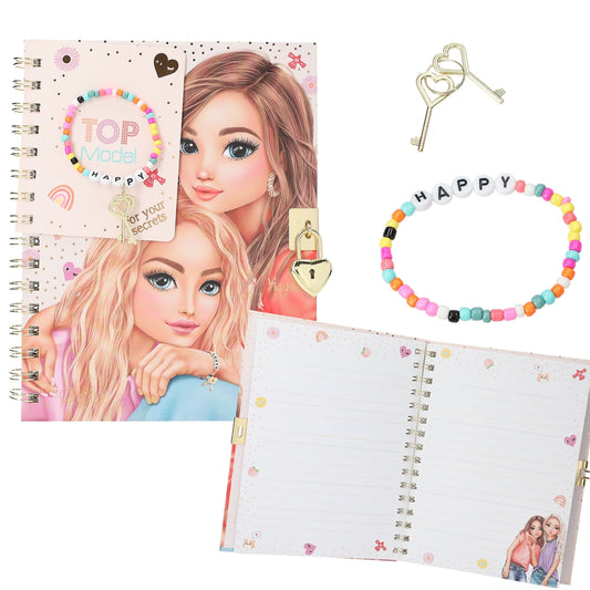 TOPModel Tagebuch mit Schloss und Armband
