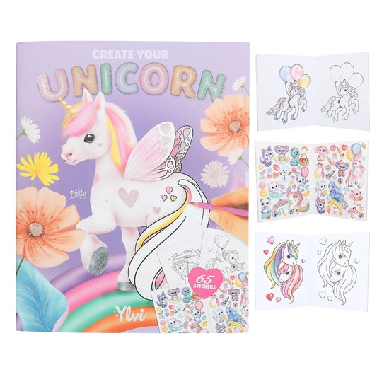 Ylvi Create your Unicorn - Magisches Einhorn Malbuch für kreative Kinder