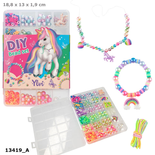Ylvi DIY Rainbow Perlen-Set mit 18 Perlen und 7 Bändern