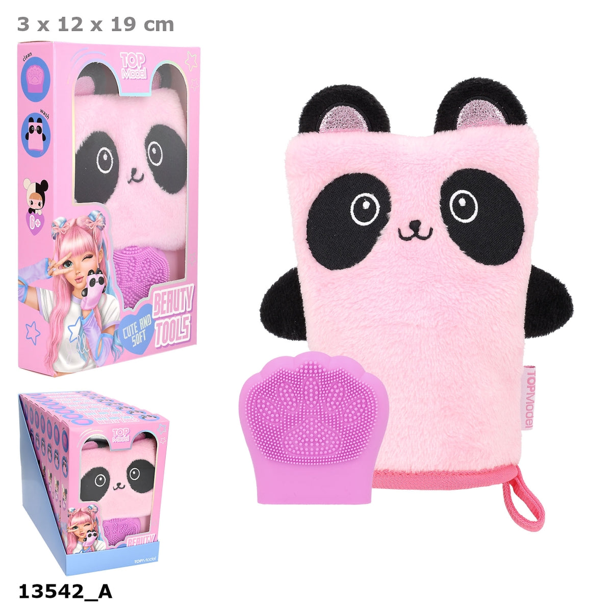 TOPModel Panda-Waschset mit Gesichtsschwamm, 2-teilig