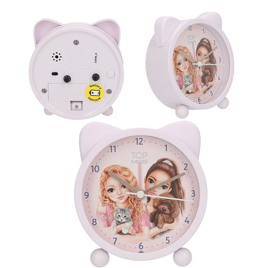 TOPModel Wecker KITTY & DOGGY - Süßer Kinderwecker mit Öhrchen & Lichtfunktion