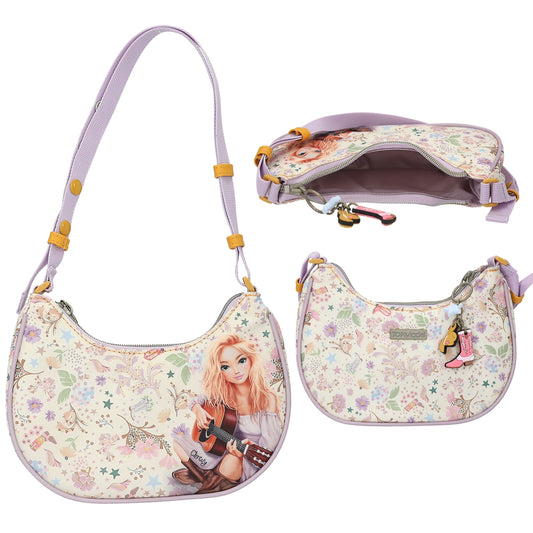 TOPModel Kleine Halbmond Handtasche COWGIRL - Romantisches Design mit verstellbarem Henkel