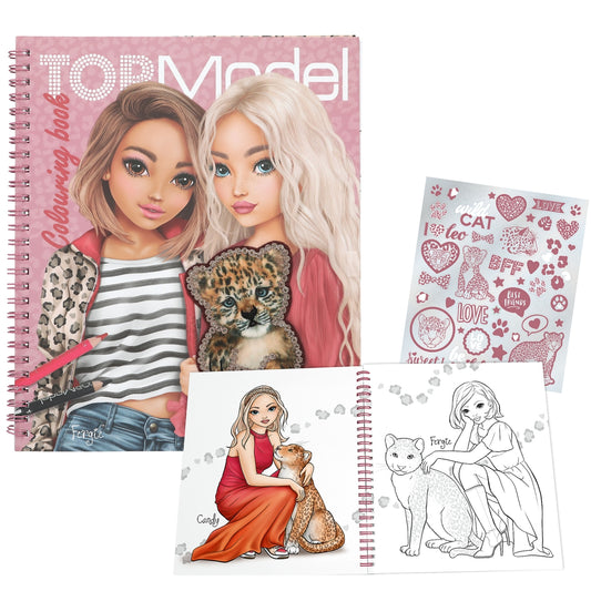 TOPModel Malbuch LEOHEART - Spiralgebunden mit 40 Ausmalseiten & Stickerbogen