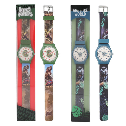 Silikon-Armbanduhr Dino World & Adventure World - Spritzwassergeschützt