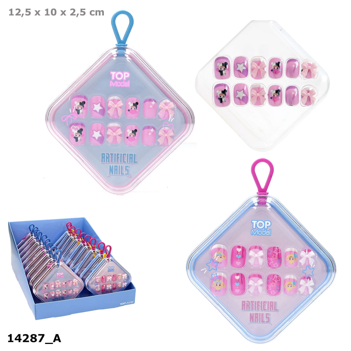 TOPModel KPOP Kunstnägel 3D, 12 Nägel, zufälliges Design