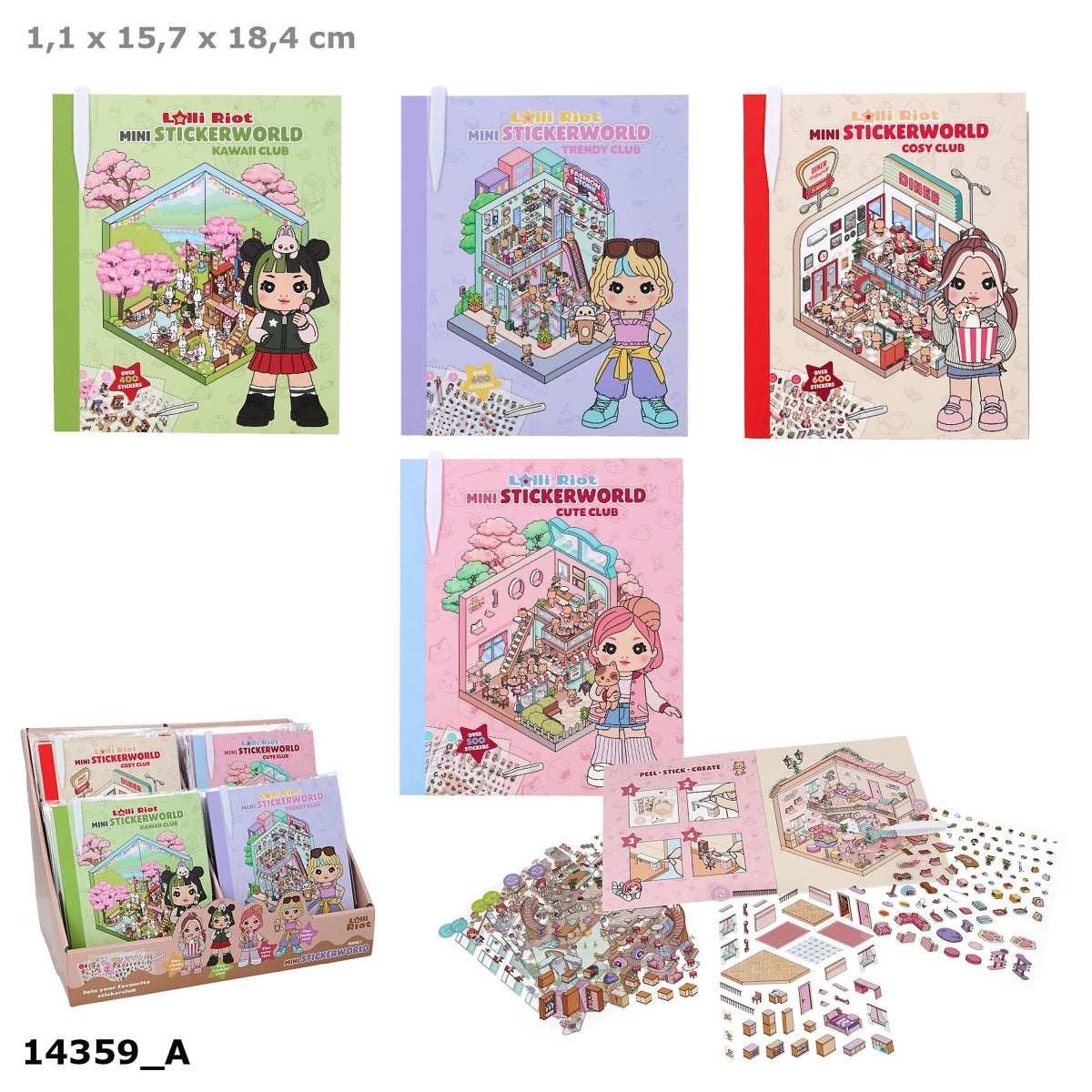Lolli Riot Mini Stickerwelt – 1 Stück, zufälliges Design