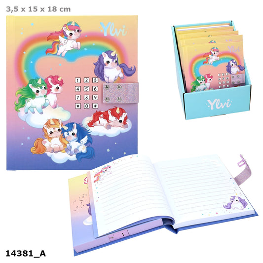 Ylvi Einhorn-Tagebuch mit LED, Code und Sound, 192 Seiten