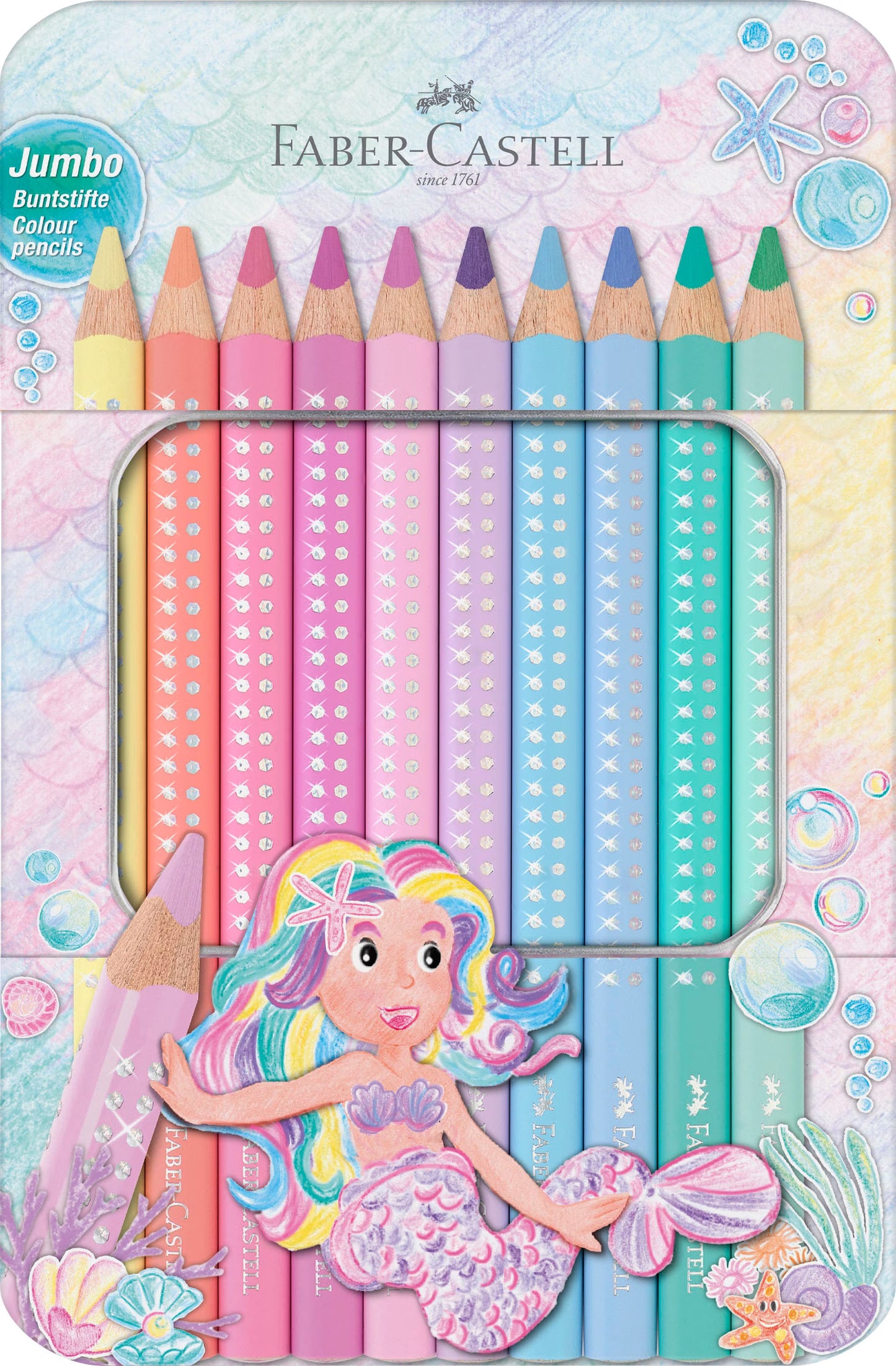 Faber-Castell Sparkle Pastell Buntstifte - 10er Set im Metalletui