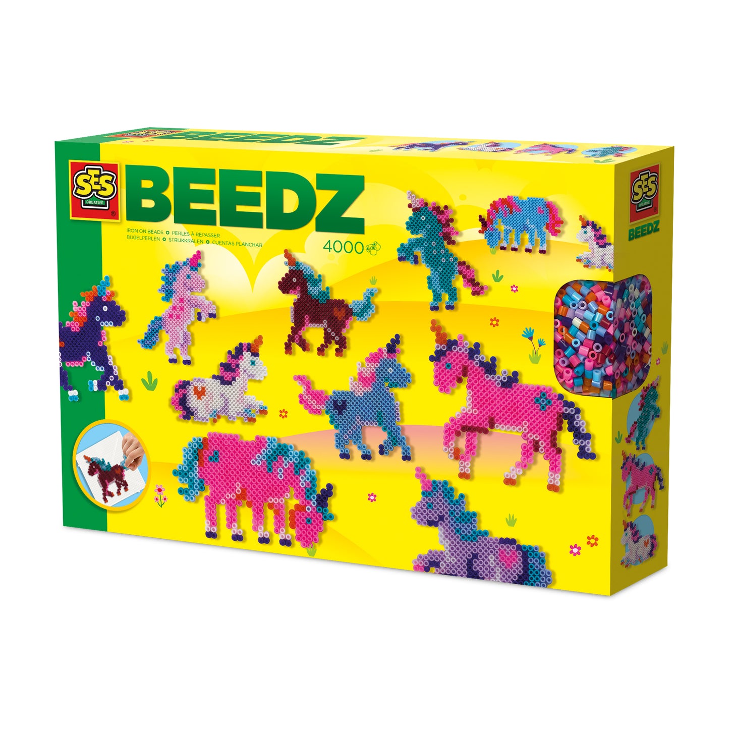 SES Creative Bügelperlen Einhornwelt – 4000 Perlen, 11 Einhörner