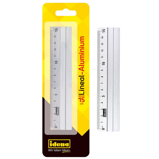 Idena Premium Aluminium-Lineal 15cm - Präzise & Langlebig