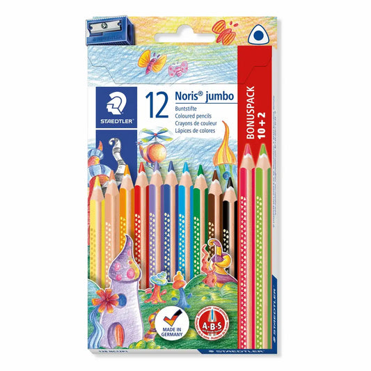 STAEDTLER Noris Buntstifte jumbo dreikant Bonuspack - 12 Stück
