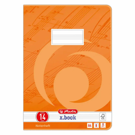 herlitz Notenheft Lineatur 14 DIN A4 - 8 Blatt