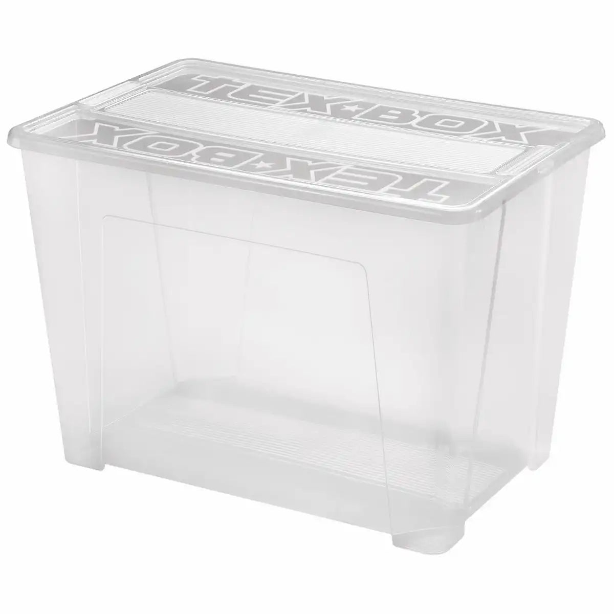 HEIDRUN TexBox Aufbewahrungsbox 57L - Transparent mit Deckel für perfekte Organisation