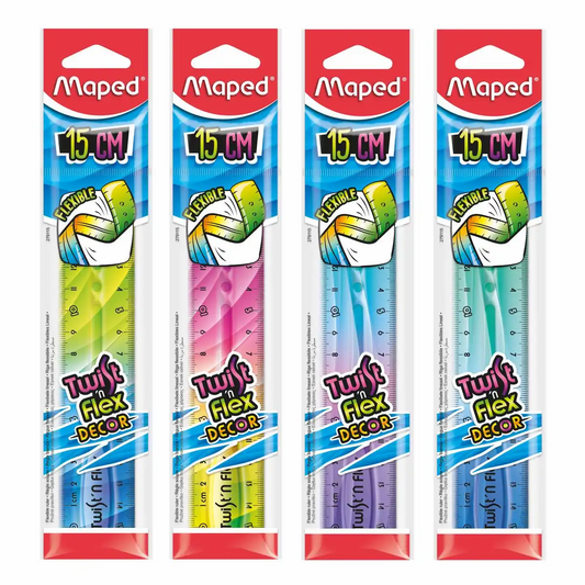 Maped Twist 'n Flex Decor Lineal 15 cm – 1 Stk. aus 4 Designs (zufällig)