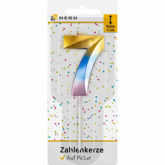 Zahlenkerze 7 auf Picker - Idena Geburtstagskerze 7cm