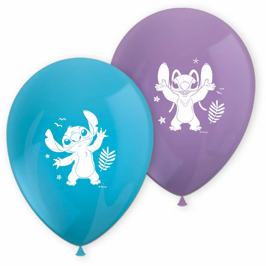 PROCOS Disney Stitch Luftballons 8 Stück – hellblau & lila