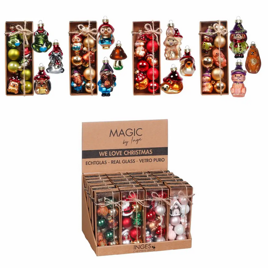 Christbaumhänger Glas 3-7cm 8 Stk. sortiert