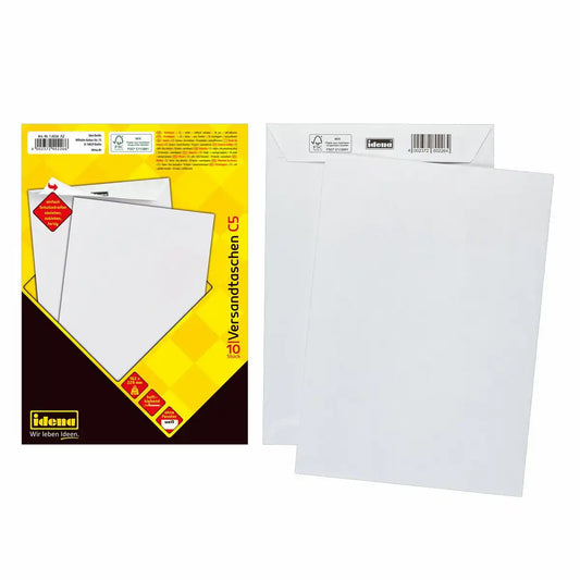 Idena Versandtaschen DIN C5 ohne Fenster haftklebend 90g/m² weiß - 10 Stück